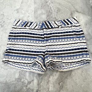 Khakis by Gap‎ The City 3 Inch Shorts Womens Sz 6 Blue White Aztec Woven
